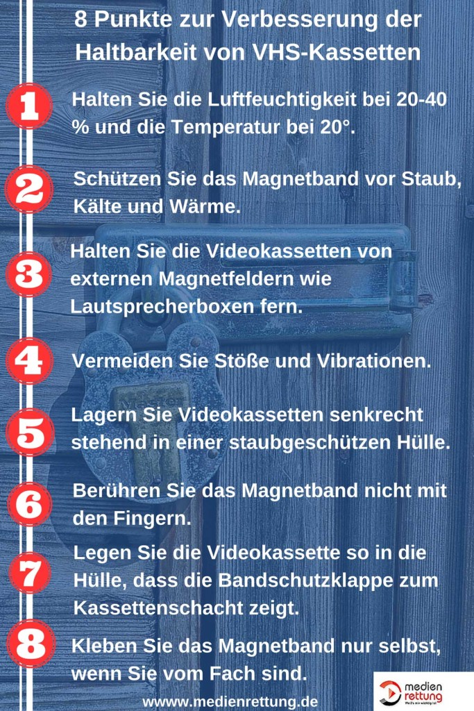 8-Punkte-zur-Verbesserung-der-Haltbarkeit-von-VHS-Kassetten-Infografik