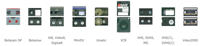 Videokassetten-Formate die medienrettung.de digtialisiert