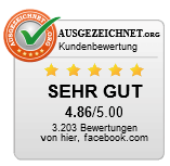 Ausgezeichnet Kundenbewertung: sehr gut Siegel Ausgezeichnet